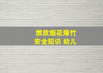 燃放烟花爆竹安全知识 幼儿